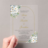 Invitacion de boda con ramo blanco acryl uitnodigingen (Insitu (Draagbaar))