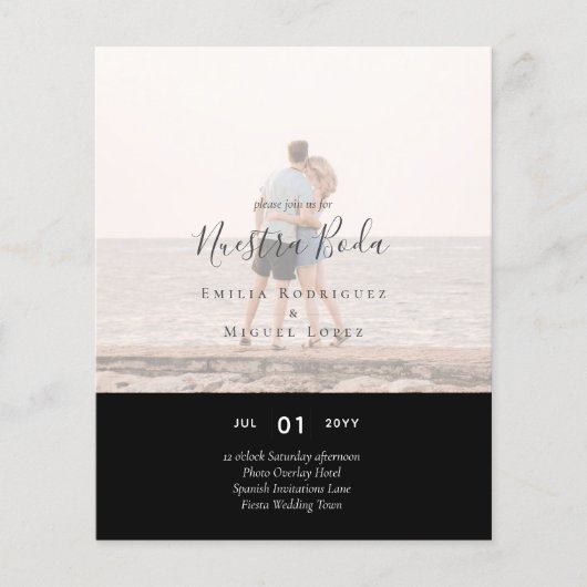 Invitación de Boda con Superposición de Fotos Flyer (Voorkant)