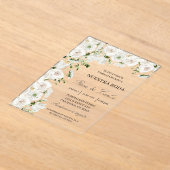 Invitacion de boda de flor hortensia acryl uitnodigingen (Laagn)
