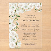 Invitacion de boda de flor hortensia acryl uitnodigingen (Voorkant)