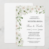 Invitacion de boda de flor hortensia kaart (Voorkant / Achterkant)
