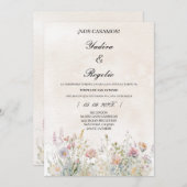 Invitacion de boda de flor silvestre kaart (Voorkant / Achterkant)