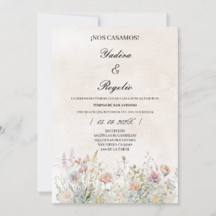 Invitacion de boda de flor silvestre kaart