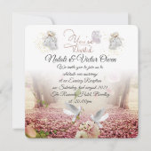 invitación de boda elegante con palomas kaart (Voorkant)