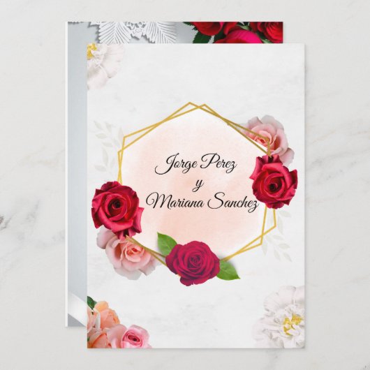 Invitacion de boda kaart (Voorkant / Achterkant)