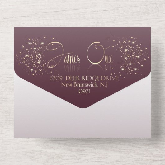invitación de boda personalizada con anillos all in one uitnodiging (Achterkant)