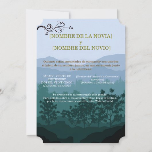 Invitación de Boda Rústica Elegante Kaart (Voorkant)