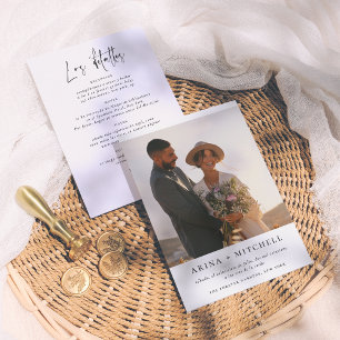 Invitación de Boda Todo en Uno Elegante con Foto Kaart