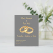 Invitacion de bodas Simple con anillos Aankondiging (Staand voorkant)
