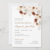 Invitación de Boho a la boda española Kaart (Voorkant)