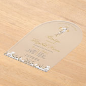 Invitación de boho blanco para bautismo invitation (Poser)