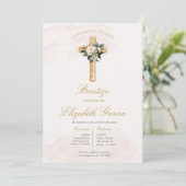 Invitación de boho blanco para bautismo invitation (Debout devant)