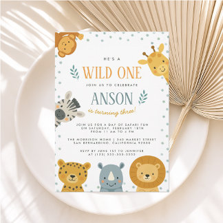 Invitación de cumpleaños a los animales de la jung kaart