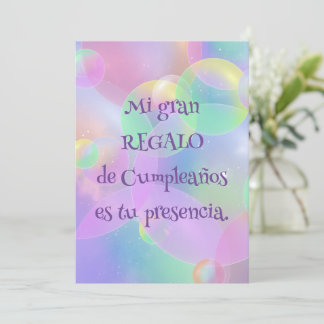 Invitación de Cumpleaños - Burbujas Kaart