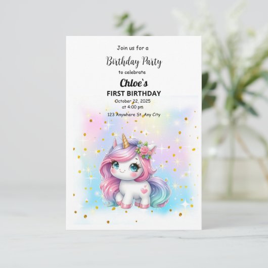 Invitación de Cumpleaños Kaart (Staand voorkant)