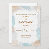 INVITACION DE CUMPLEANOS PARA HOMBRE KAART (Voorkant / Achterkant)