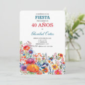 Invitación de Fiesta 40 Años Mujer Invitation Kaart (Staand voorkant)