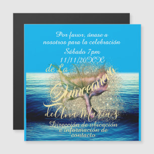 Invitación de fiesta de cumpleaños de la sirena magnetische uitnodiging