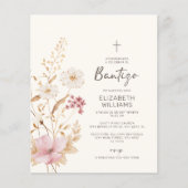 Invitación de Flores Silvestres para Bautizo (Voorkant)