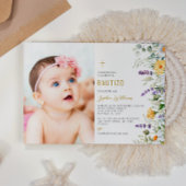 Invitación de Flores Silvestres para Bautizo Foto Kaart