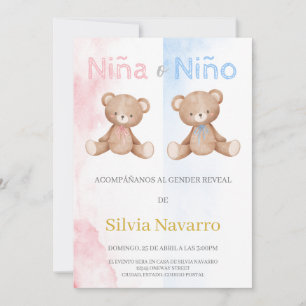 Invitación de gender onthullen kaart