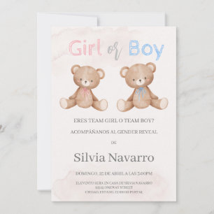 Invitación de gender onthullen kaart