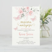 Invitación de Mariposa Baby shower en español Kaart (Staand voorkant)