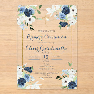 Invitación de primera comunión para niño acryl uitnodigingen