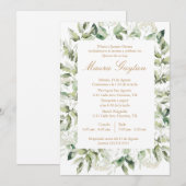 Invitación de quinceañera con marco kaart (Voorkant / Achterkant)