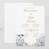 Invitación de quinceañera elegante  invitation (Devant / Derrière)