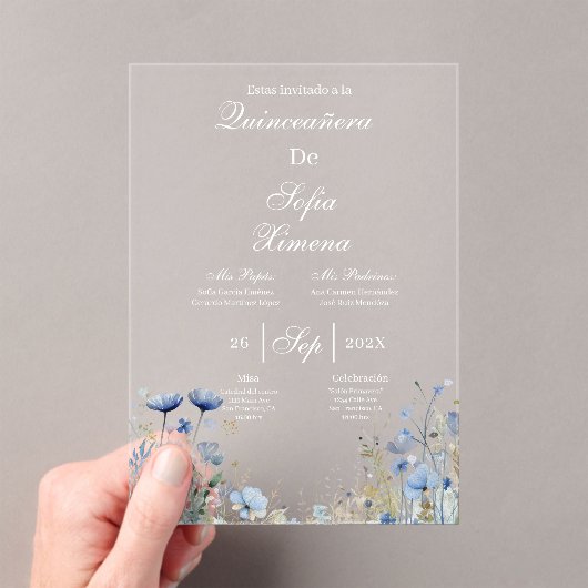 Invitación de quinceañera elegante invitation (In situ (ordinateur de poche))