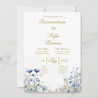 Invitación de quinceañera elegante invitation kaart