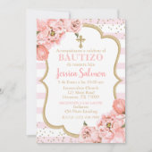 Invitación de Rosas para Bautizo de niña Kaart (Voorkant)