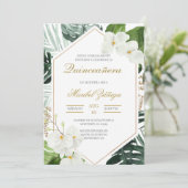 Invitación de XV años flor de eucalipto Kaart (Staand voorkant)