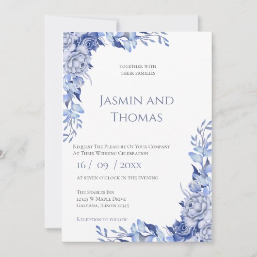 Invitación Elegant Floral Wedding Invitation (Devant)