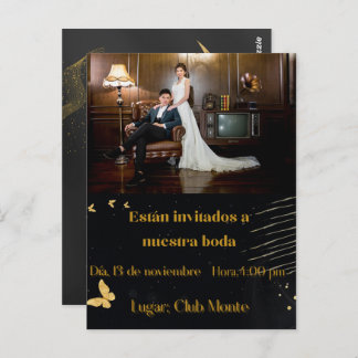 invitacion elegante bodas briefkaart