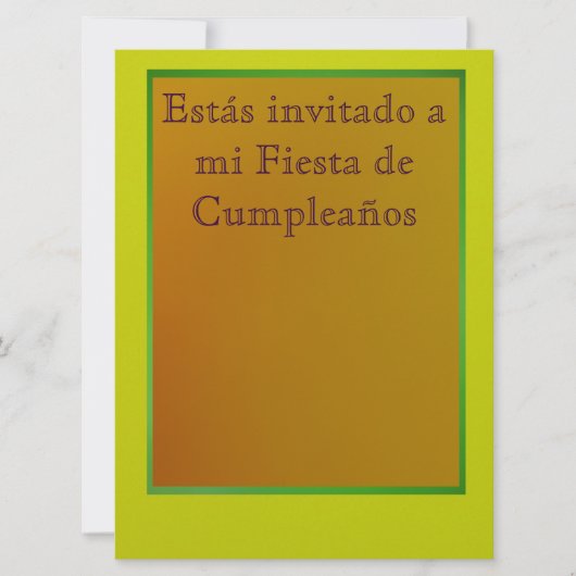 Invitación - Fiesta de Cumpleaños Kaart (Voorkant)