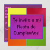 Invitación - Fiesta de Cumpleaños - Multicolor Kaart (Voorkant / Achterkant)