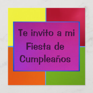 Invitación - Fiesta de Cumpleaños - Multicolor Kaart