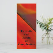 Invitación - Fiesta de Cumpleaños - Naranja Kaart (Staand voorkant)