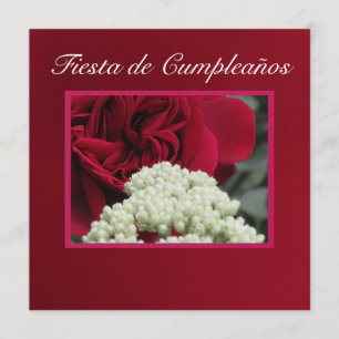 Invitación - Fiesta de Cumpleaños - Rosa roja Kaart