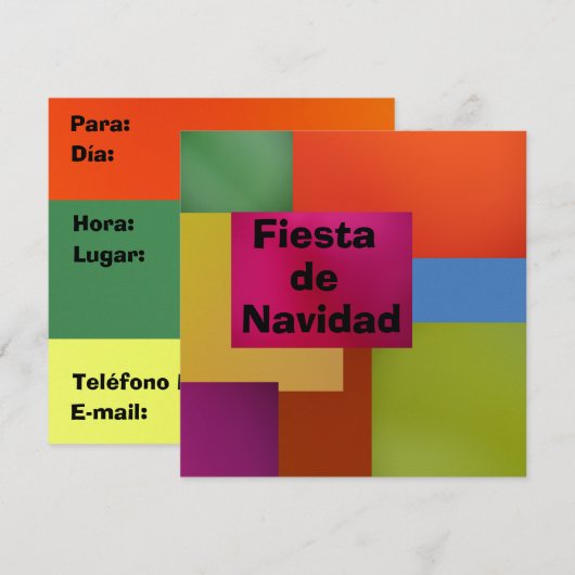 Invitación - Fiesta de Navidad Kaart (Voorkant / Achterkant)