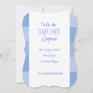 Invitación - Fiesta Sorpresa de cumpleaños - Azul Kaart