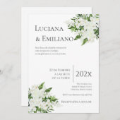 Invitación Floral White Wedding Invitation (Devant / Derrière)