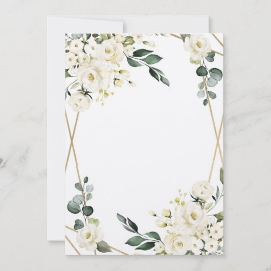 Invitacion Flores Blancas para boda Kaart (Voorkant)