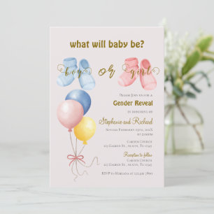 Invitación Gender Reveal Invitation Kaart