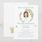 Invitación GEORGIA Primera Comunión Kaart (Voorkant / Achterkant)