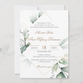 Invitación Greenery Spanish Wedding Invitation Kaart (Voorkant)