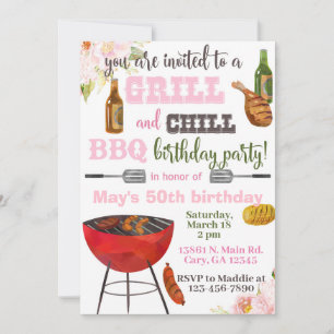 Invitación Grill & Chill BBQ invitation anniversai