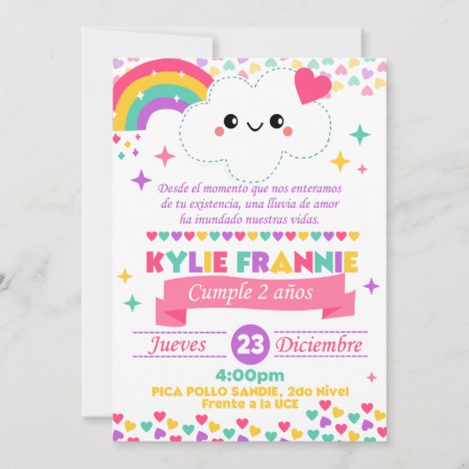 Invitación lluvia de amor kaart (Voorkant)